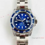 Copy Rolex Submariner date Watch Blue Diamond Bezel 40mm